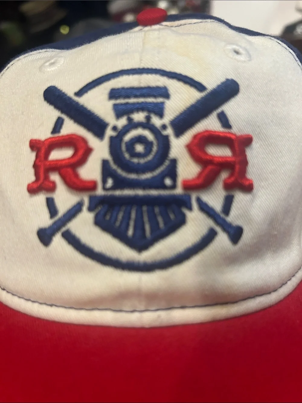 Round Rock Express New Era 9Twenty Red, White, Blue Baseball Cap Train Logo O/S